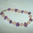 Beautiful Rose Quartz Beads, Pearls, & Amethyst Chip Bracelet