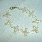 Gorgeous Natural Freshwater Baroque Pearl and Quartz Bracelet