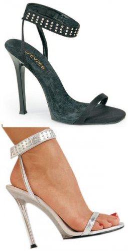 Gala - Women's Strappy Sandals with Rhinestone Studded Ankle Wrap