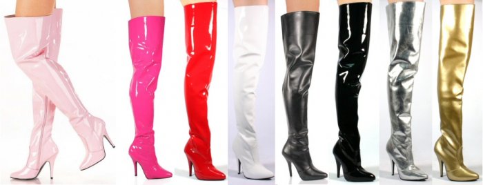 "Seduce" - Women's Thigh High Heeled Stretch Boots with Elastic