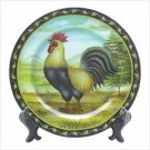 DECO ROOSTER PLATE W/ STAND---Item #: 38924