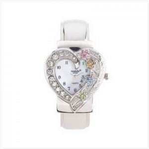 Sparkling Heart Cuff Watch