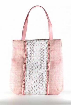 Figi Lace - Pink Straw Tote Bag