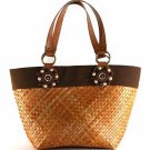 Kenya - Small Tote Bag w/ Brown Trim