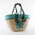 La Boheme - Straw Basket w/ Wood Beads