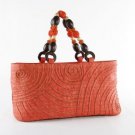 New Swirl - Hobo Bag w/ Raffa Embroidery and Crochet Wood Beaded Handle