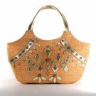 Mirrors - Tote Bag w. PVC Applique and Wood Embellishment