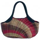 Samantha - Hobo Bag w/ Leather Handle and Center Zip Divider