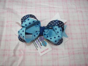 C16- Layered Navy Blue Boutique Bow