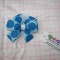 B93- Blue Polkadot Small Pinwheel Bow
