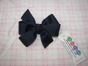 B64- Very Dark Blue Small Pinwheel Bow