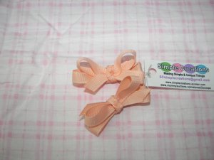 A88-Peach Tiny Boutique Bow Set