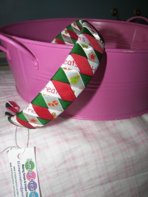 B58- Red/Green Christmas Woven Headband