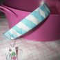 B57- White and Light Blue Woven Headband