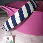 B10- White and Navy Blue Woven Headband