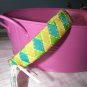 A28- Yellow, Lime Green and Teal Woven Headband