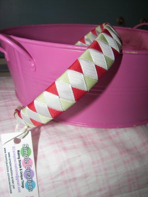 A26- Red/Green/White Christmas Woven Headband