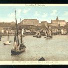 FISHING BOATS IN HARBOR GRANVILLE FRANCE VINTAGE POSTCARD