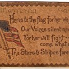 ca 1900 LEATHER POSTCARD HERES TO THE FLAG