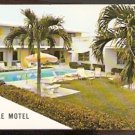 ca 1960 La Cele Motel Lauderdale By The Sea Florida Patio Swimming Pool Chrome Postcard 723 !