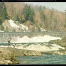 SPRING FISHING A SWOLLEN NEW ENGLAND STREAM W/ WATERFALL 805