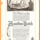 1918 Ads Hamilton Watch The Watch At Sea Ocean Liner + Lee TireRegular Fabric White