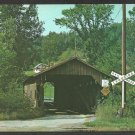 Old Covered Bridge at Railroad Crossing Cambridge Junction Vermont Summer View 1015