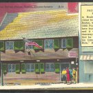 Linen Postcard Paul Revere House Boston MA Tourists Storefront 1048