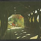 2 Children Father Walking Through a New Hampshire Covered Bridge Chrome Postcard 52 2 Children Father Walking Through a New Hampshire Covered Bridge Chrome Postcard 52