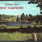 Greetings From New Hampshire Lake Meadow Church and Spire Chrome Postcard 60 Greetings From New Hampshire Lake Meadow Church and Spire Chrome Postcard 60