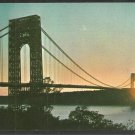 Sunset Silhouette George Washington Bridge New York New Jersey Chrome Postcard 1080 Sunset Silhouette George Washington Bridge New York New Jersey Chrome Postcard 1080