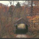 Late Autumn Foliage Covered Bridge West Townshend Vermont chrome Postcard 1100