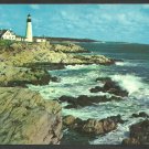 Portland Head Maine Lighthouse Rocky Coast Surf Light House Chrome Postcard 151