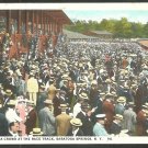 A Full Grandstand and Apron Saratoga Race Course Race Track Horse Racing White Border Postcard 1110