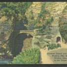 Entrance Tunnel Sentry Bridge Watkins Glen New York State Park Linen Postcard 1131