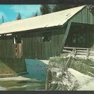 Winter Scene Covered Bridge Johnson Vermont Lamoille County Chrome Postcard 1136