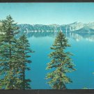 Unique View Crater Lake Oregon w/ the Phantom Ship and Wizard Island Chrome Postcard 226 Unique View Crater Lake Oregon w/ the Phantom Ship and Wizard Island Chrome Postcard 226