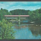 Summer View of Covered Bridge Over Saco River Conway New Hampshire White Mountains Chrome Postcard Summer View of Covered Bridge Over Saco River Conway New Hampshire White Mountains Chrome Postcard