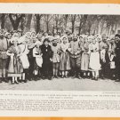 1918 Natgeo Photo French Soldiers With Citizens of Metz + Old School Irishman & Women In Doorway