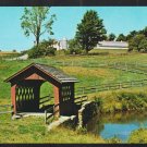 Wilmington Vermont Pond Small Covered Bridge Farm Silo Field Chrome Postcard 1196