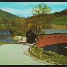 Covered Bridge West Arlington Vermont 2 Lane Road Farm Plowed Field Chrome Postcard 1200