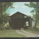 Cubby the Faithful Dog at Covered  Mead Bridge Pittsford Vermont Chrome Postcard