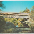 Covered Bridge Over Saxtons River Bellows Falls Vermont Chrome Postcard 1218