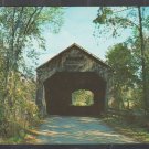 Shaded Dirt Road Covered Bridge Broken Fence Brandon Vermont Chrome Postcard 1230