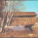 Andover New Hampshire Covered Bridge Birch Trees Golden Foliage Chrome Postcard 1238
