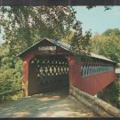 Covered Chiselville Bridge East Arlington Vermont Sign Stating $1.00 Fine Log Rail Fence Chrome