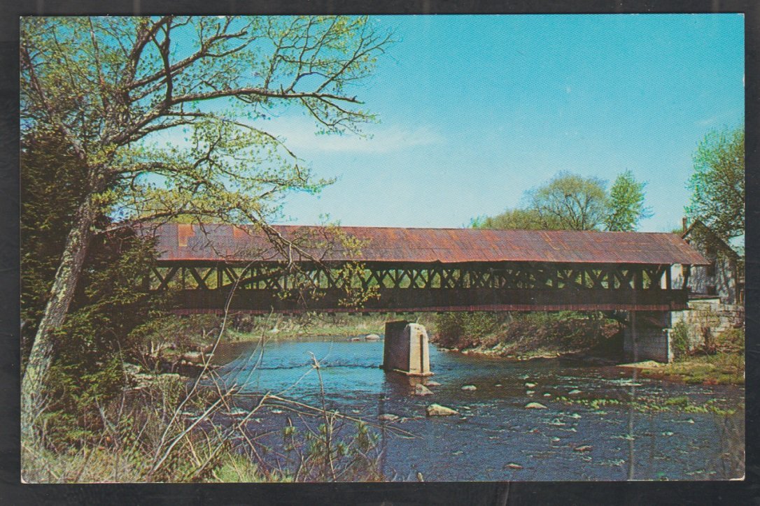 Covered Bridge Over Contoocook River New Hampshire Route 127 Chrome