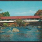 Covered Bridge Over Ashuelot River New Hampshire Autumn Foliage Chrome Postcard 1262