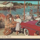1950s Tarpon Springs Florida Sponge Boats Dock Lovely Lady Convertible Auto Chrome Postcard 426 1950s Tarpon Springs Florida Sponge Boats Dock Lovely Lady Convertible Auto Chrome Postcard 426