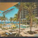 Sheraton Hotel San Juan Puerto Rico Swimming Pool Ocean Palm Trees Chrome Postcard 1364
